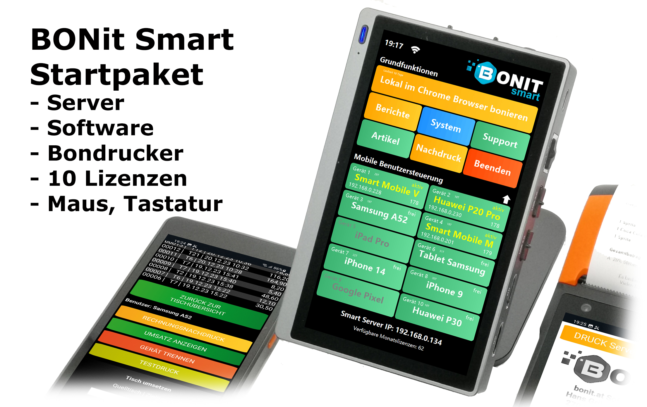 BONit Smart - Startpaket HW (Server, Software, Drucker, 12 Lizenzen)
